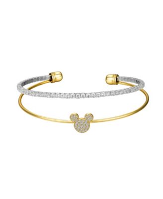 Cubic Zirconia Mickey Mouse Cuff Bracelet