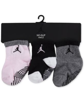 Baby Girls Gripper Ankle Socks, Pack of 3