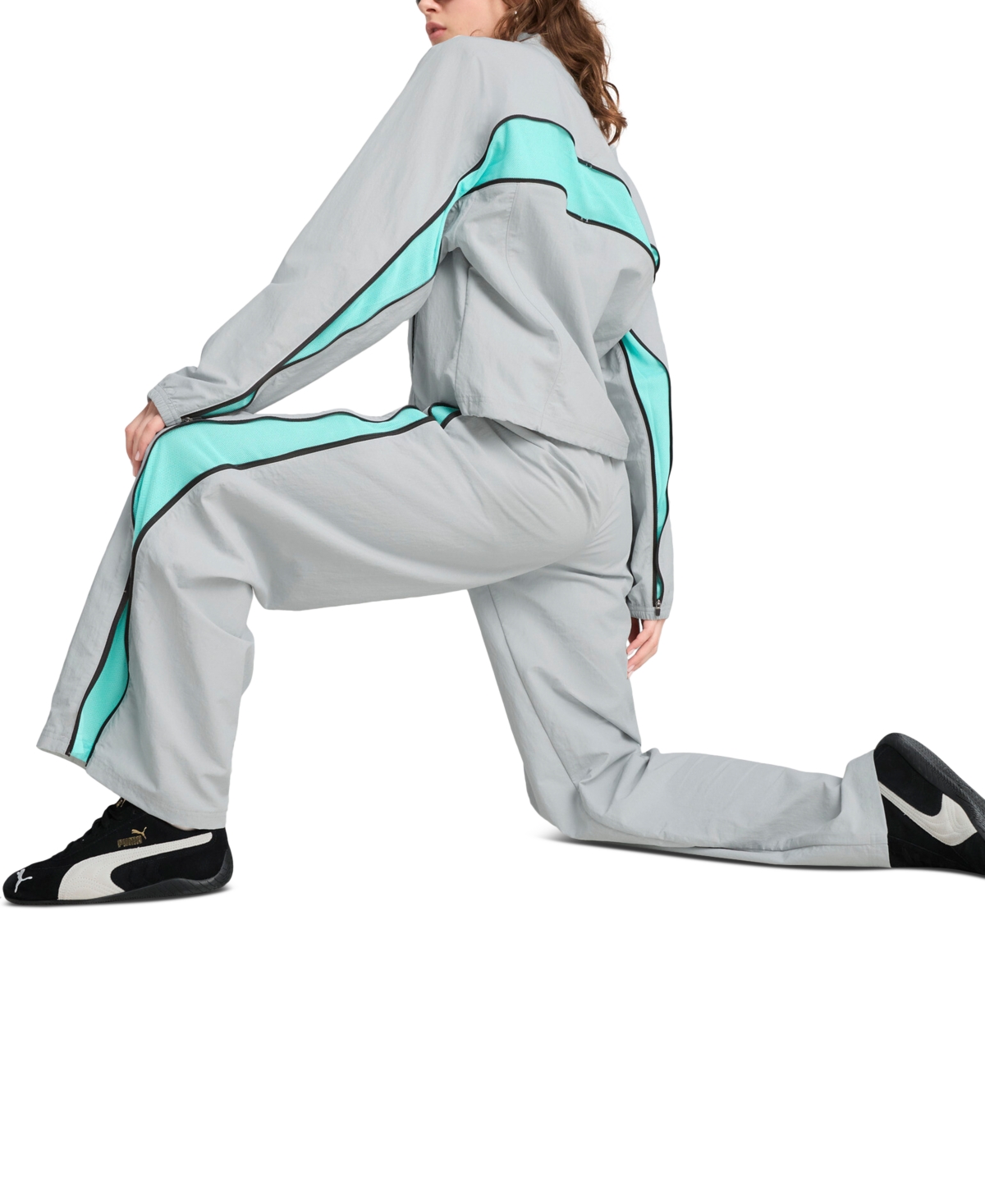 Puma Dare To Women's Oversized Full-zip Woven Jacket In Flat Light Gray