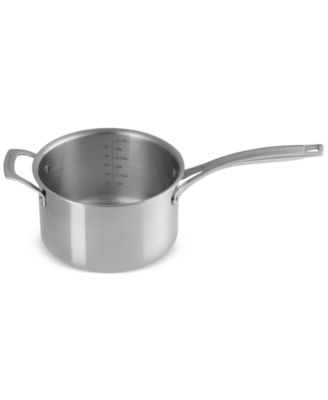 Essential Stainless Steel Round Saucepan with Lid, 4 Qt.