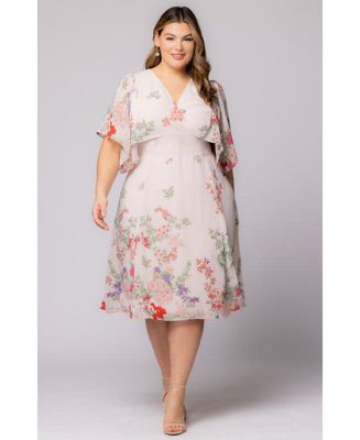 Plus Size Breezy Border Print Cocktail Dress