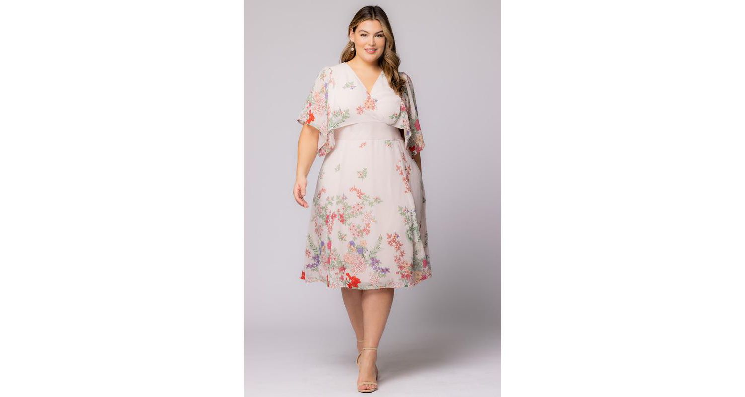 Plus Size Breezy Border Print Cocktail Dress