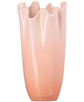 Stoneware Iris Collection Ruffle Vase, 12"H