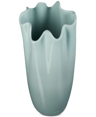 Stoneware Iris Collection Ruffle Vase, 12"H