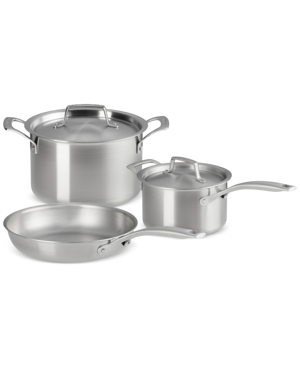 Le Creuset Essential Stainless Steel 5-piece Cookware Set In Stainless Steel