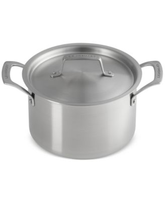 Essential Stainless Steel Deep Round Stockpot with Lid, 4 Qt.