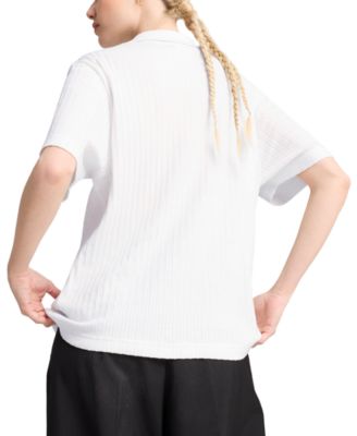 Women's Wardrobe Essential Short-Sleeve Pointelle Shirt