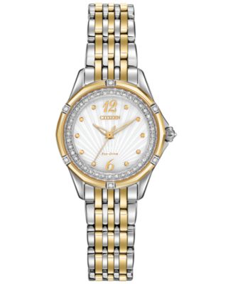 Citizen - Women's Versailles Diamond Accent Two-Tone Stainless Steel Bracelet Watch 30mm EM0374-50A