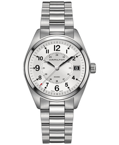 Hamilton Men's Swiss Khaki Field Stainless Steel Bracelet Watch 40mm H68551153