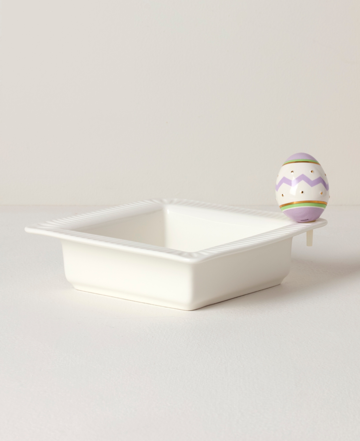 Lenox Profile Poppers Square Bowl And Easter Egg Popper Set In White