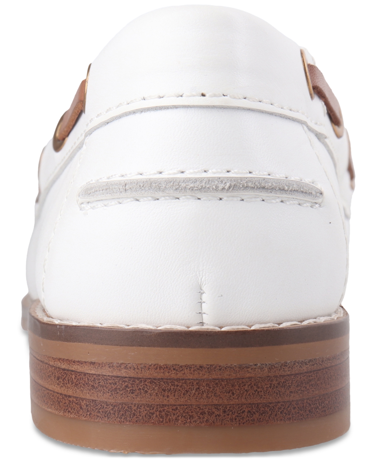 Giani Bernini Women's Lylaa Memory Foam Boat Shoe Loafers, Created For Macy's In White Leather