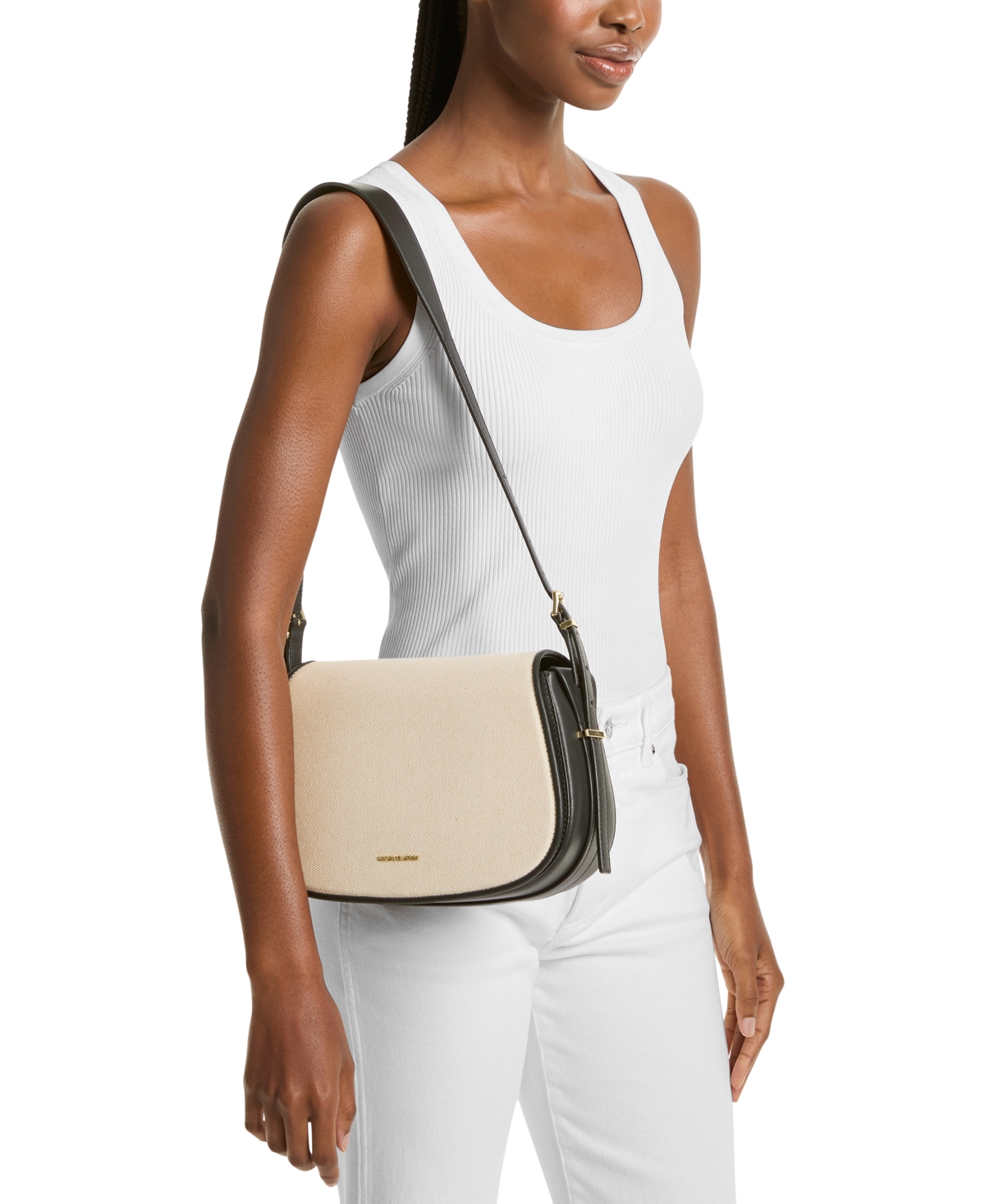 Michael Kors Michael  Lydia Small Flap Messenger Bag In Black