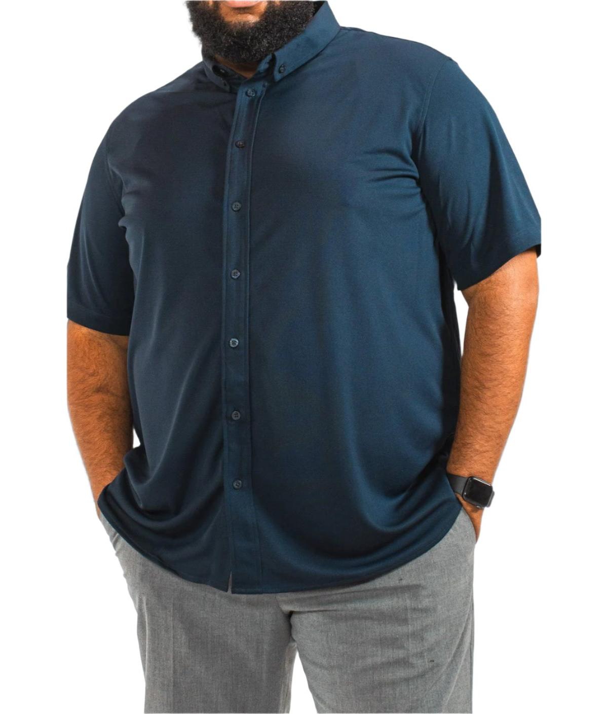 Big & Tall commuter shirt short sleeve button down - Navy