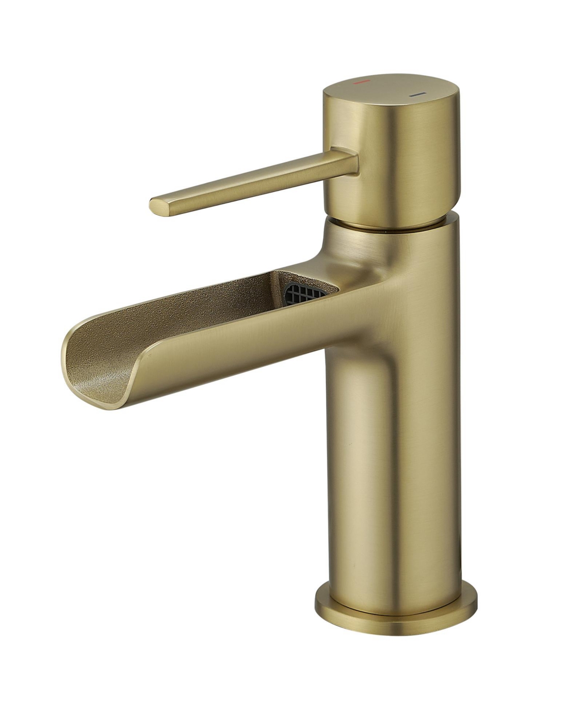 Waterfall Single Hole Single-Handle Low-Arc Bathroom Faucet With Pop-up Drain Assembly in Oil Rubbed Bronze - Brushed gold