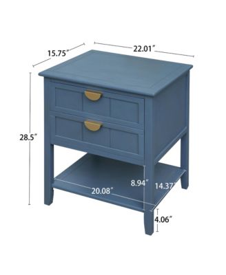 2 Pc. Modern Upholstered 3-Tier Storage Nightstand Side Table