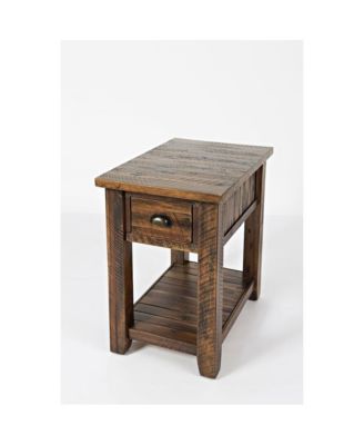 Artisan's Craft Rustic Farmhouse Distressed Solid Wood Chairside Table