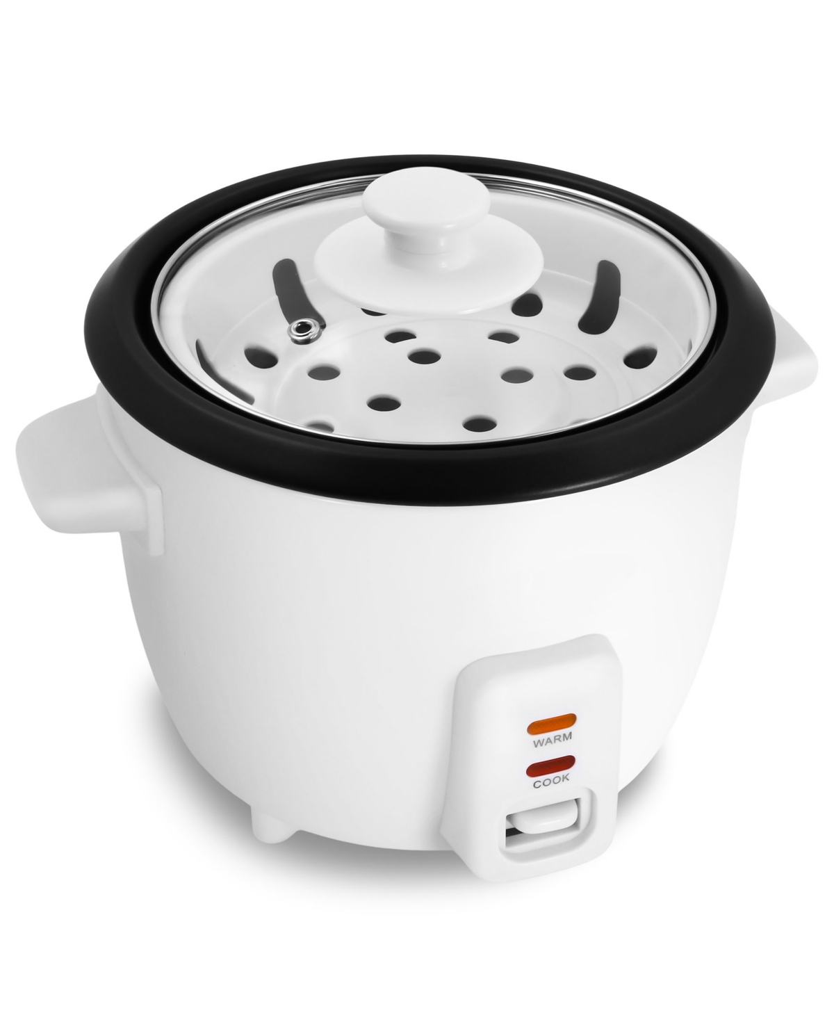 Elite Cuisine 6 Cup Non-stick Rice Cooker With Steam Tray In White