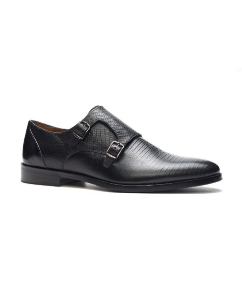 Обувь Carlos by Carlos Santana Men's Jack Double Monk Strap Dress Shoe, цвет: Чёрный кожаный