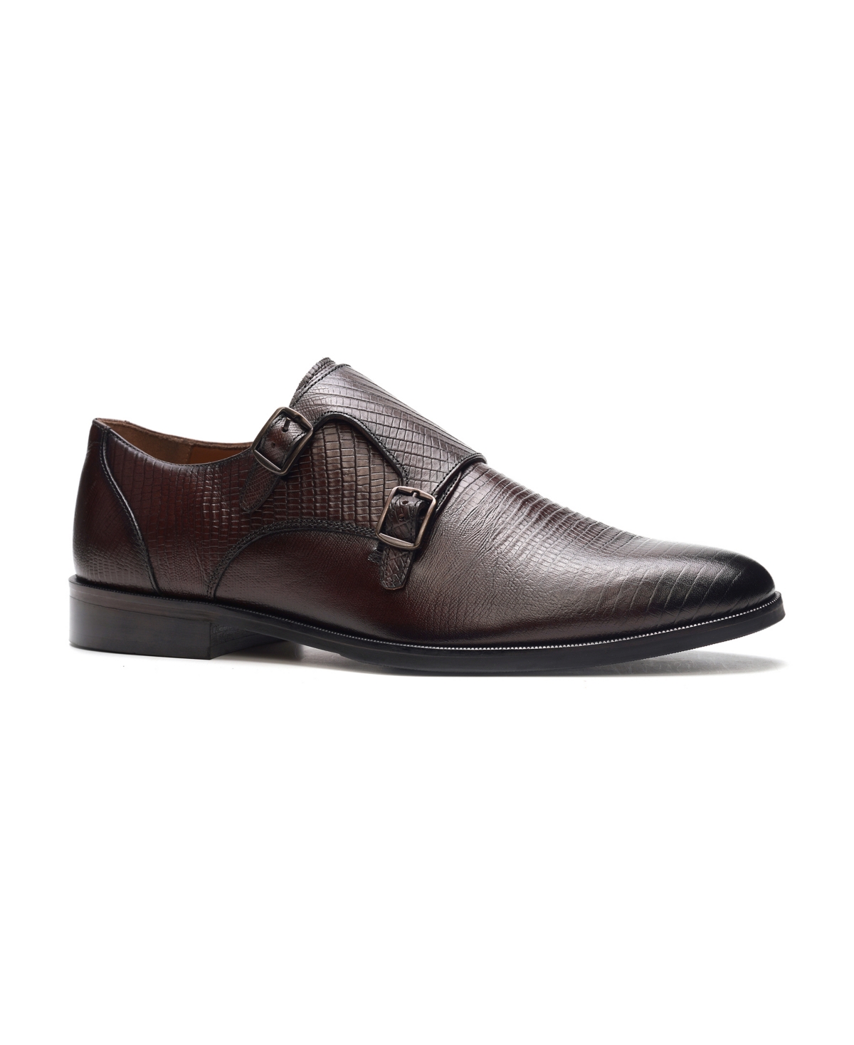 Men's Jack Double Monk Strap Dress Shoe - Brown leather