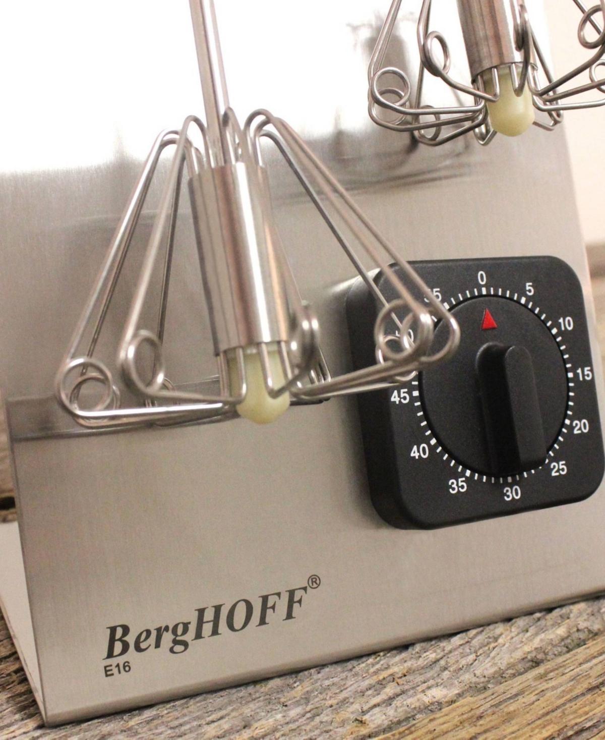 Berghoff 2-piece Whisk Set With Timer In Silver
