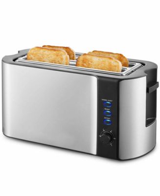 Elite Cuisine 4-Slice Stainless Steel Long Slot Toaster - Macy's
