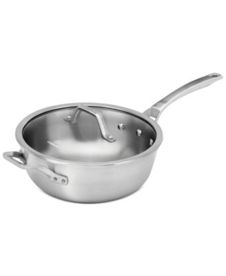 Calphalon - Signature Stainless Steel 4-Qt. Chef Pan with Cover