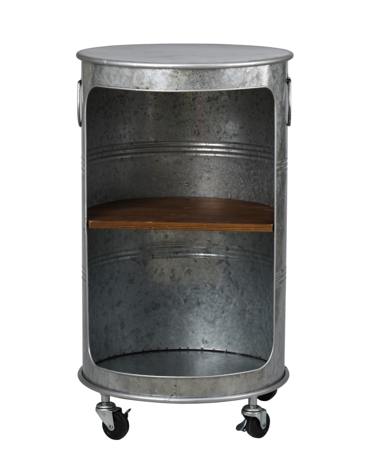 Shop Stylecraft Home Collection 15.75" Galvanized Metal Church St. Industrial Side Table In Silver