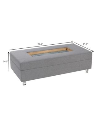 49.6" Wood Austin Allen James Rectangular Contemporary Coffee Table