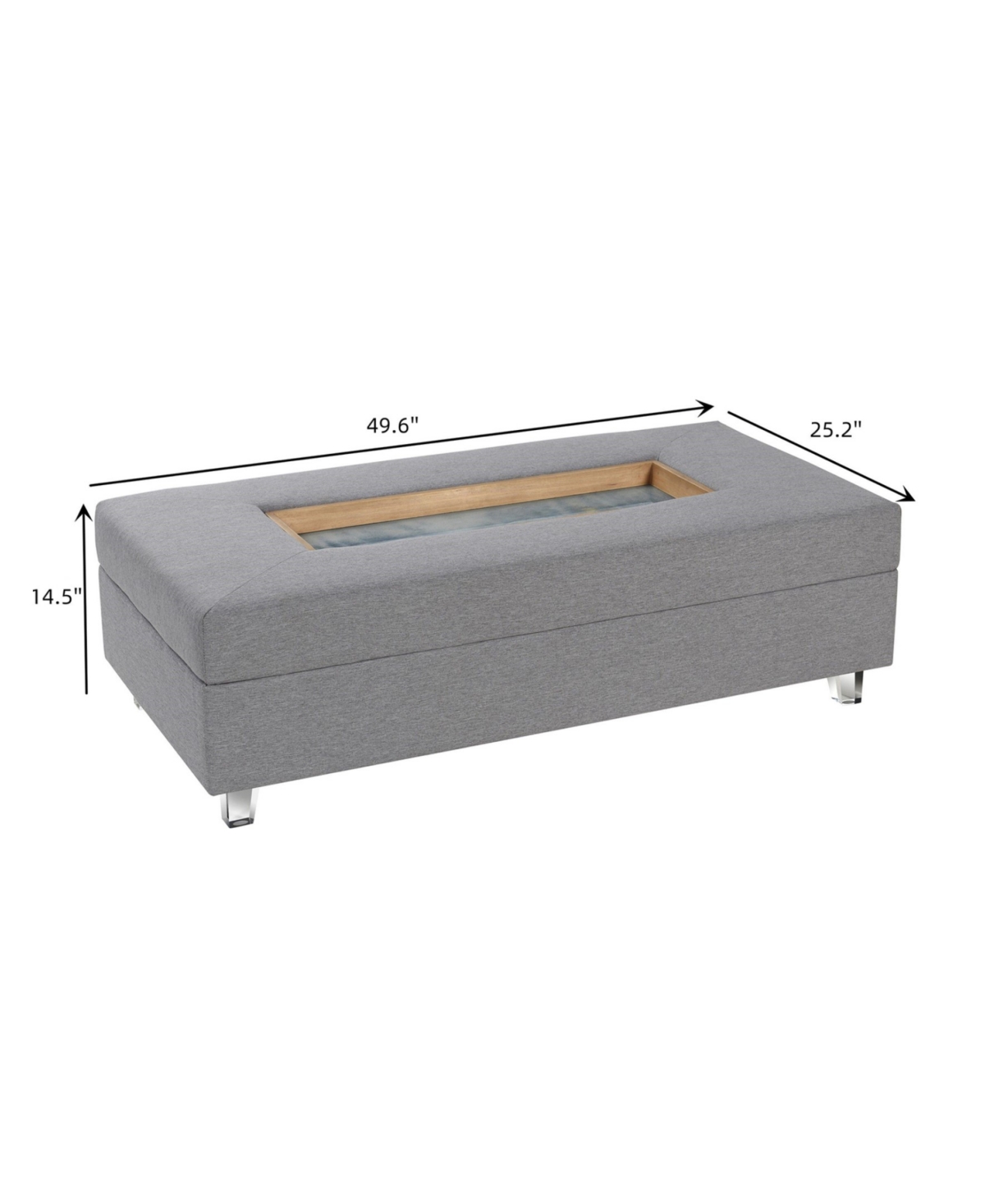 Stylecraft Home Collection 49.6" Wood Austin Allen James Rectangular Contemporary Coffee Table In Gray