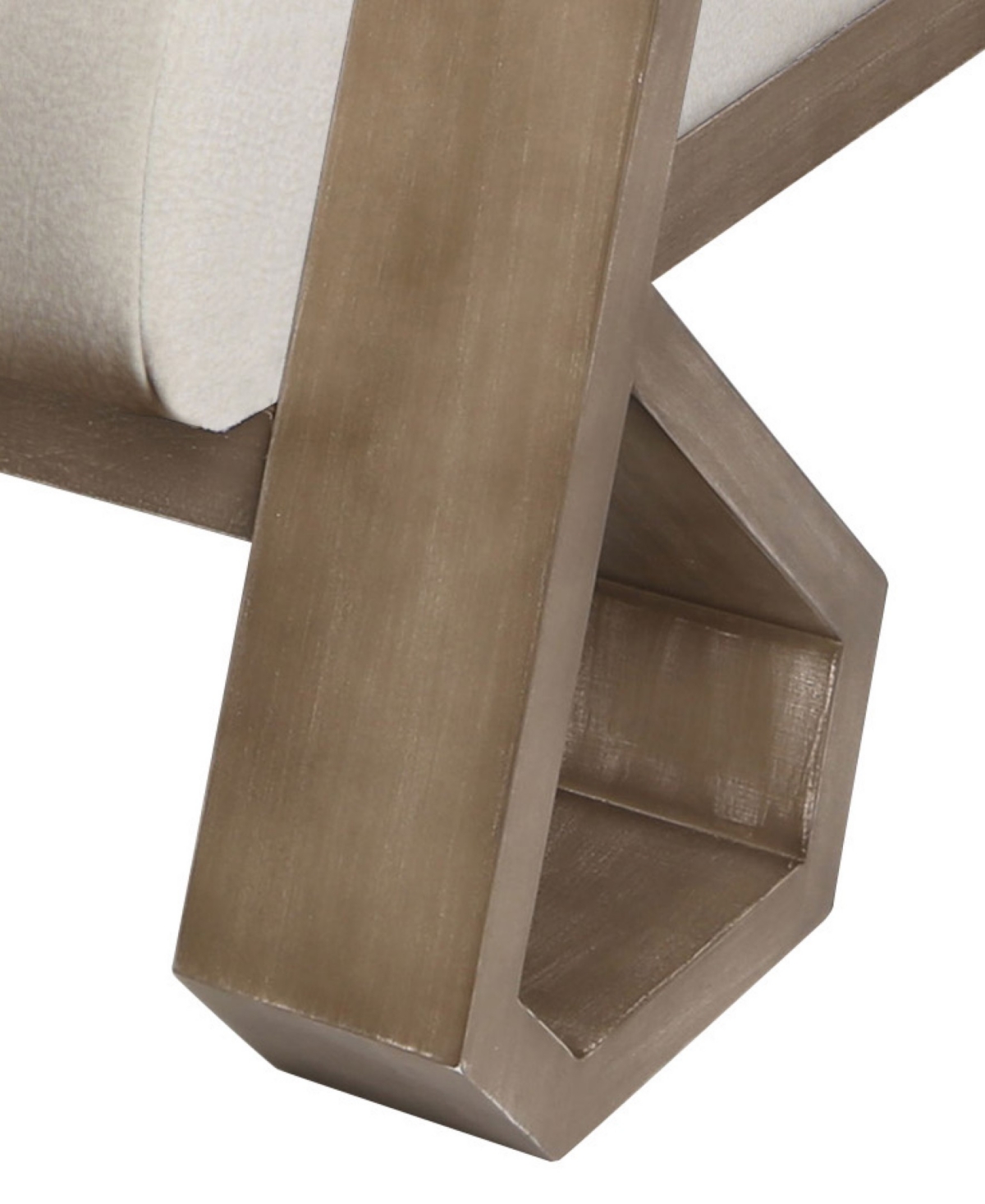 Stylecraft Home Collection 32.5" Wood Norman Wyatt Home Sled Base Armchair In Off White