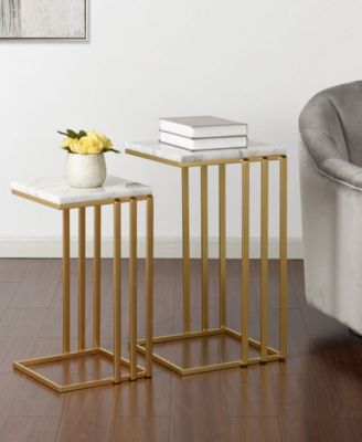 2-Pc. Marble Angie Glam Table