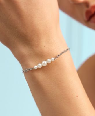 Cultivated Pearls and Beads Silver Tone Bracelet