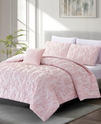 Jacquard Puckered Botanical 4-Pc. Comforter Set, Full/Queen