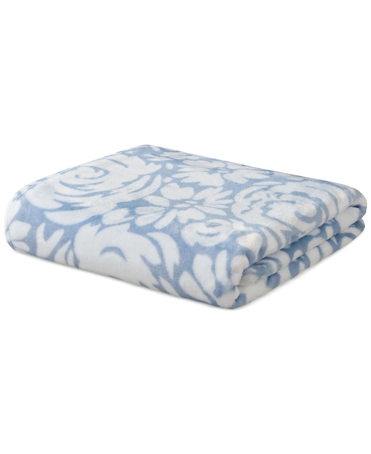 Premier Comfort Cozy Plush Printed Throw, 50" X 70", Exclusively At Macy's In Blue Floral