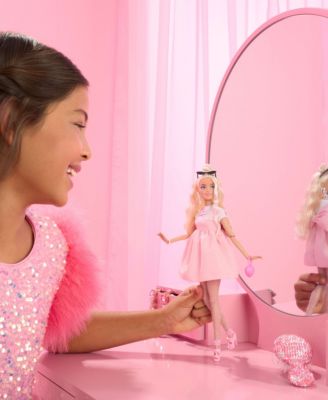 Deluxe Style Doll 3 in Pastel Pink Barbiecore Dress with Oversized Bow, Blond Hair