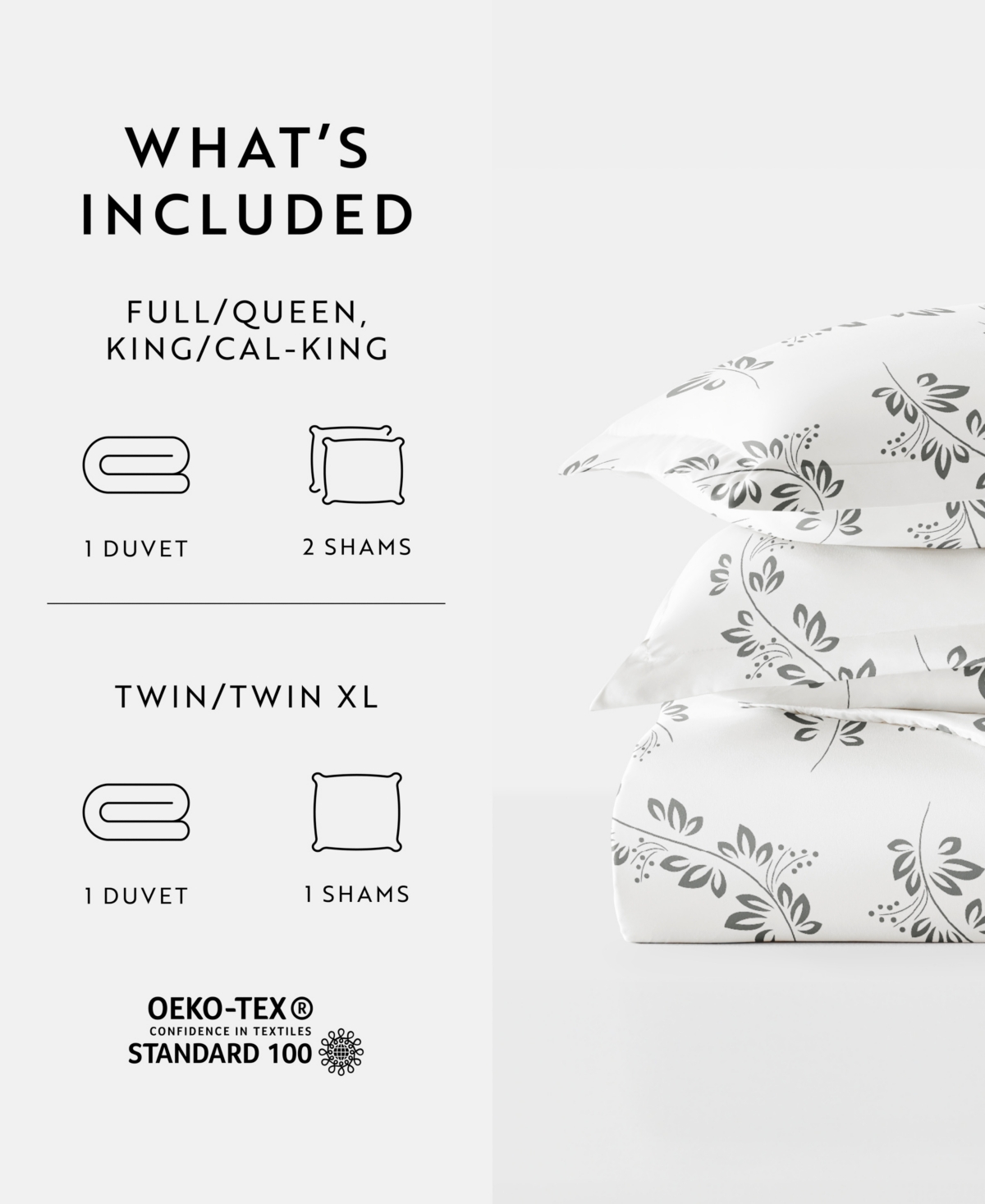 ienjoy Home Tranquil Sleep Patterned Duvet Cover Set, Full/Queen