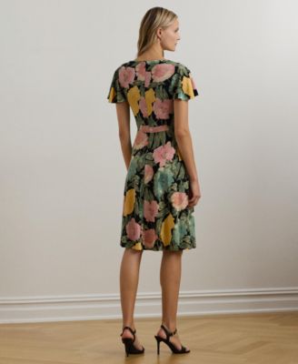 Lauren Ralph Lauren Women's Floral Stretch Jersey Surplice