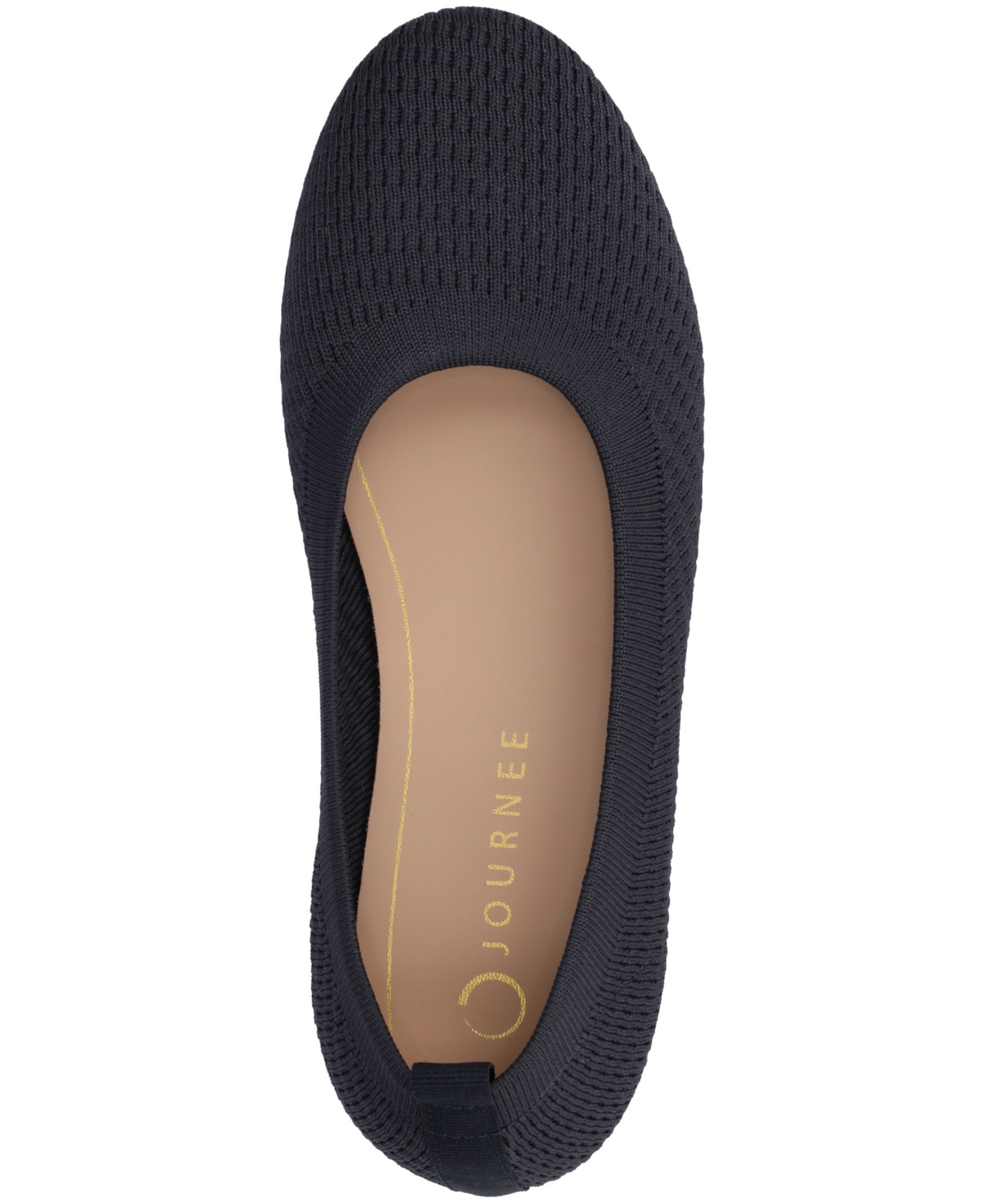 Shop Journee Collection Women's Maryann Knit Round Toe Ballet Flats In Navy