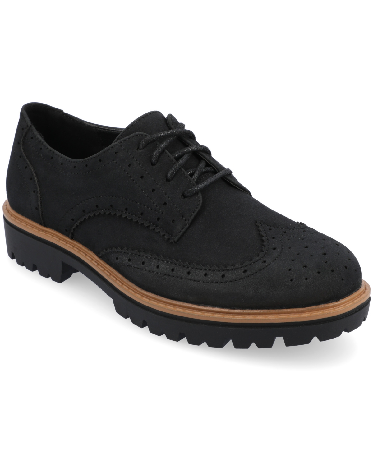 Shop Journee Collection Women's Claudiya Oxford Lug Sole Loafers In Black