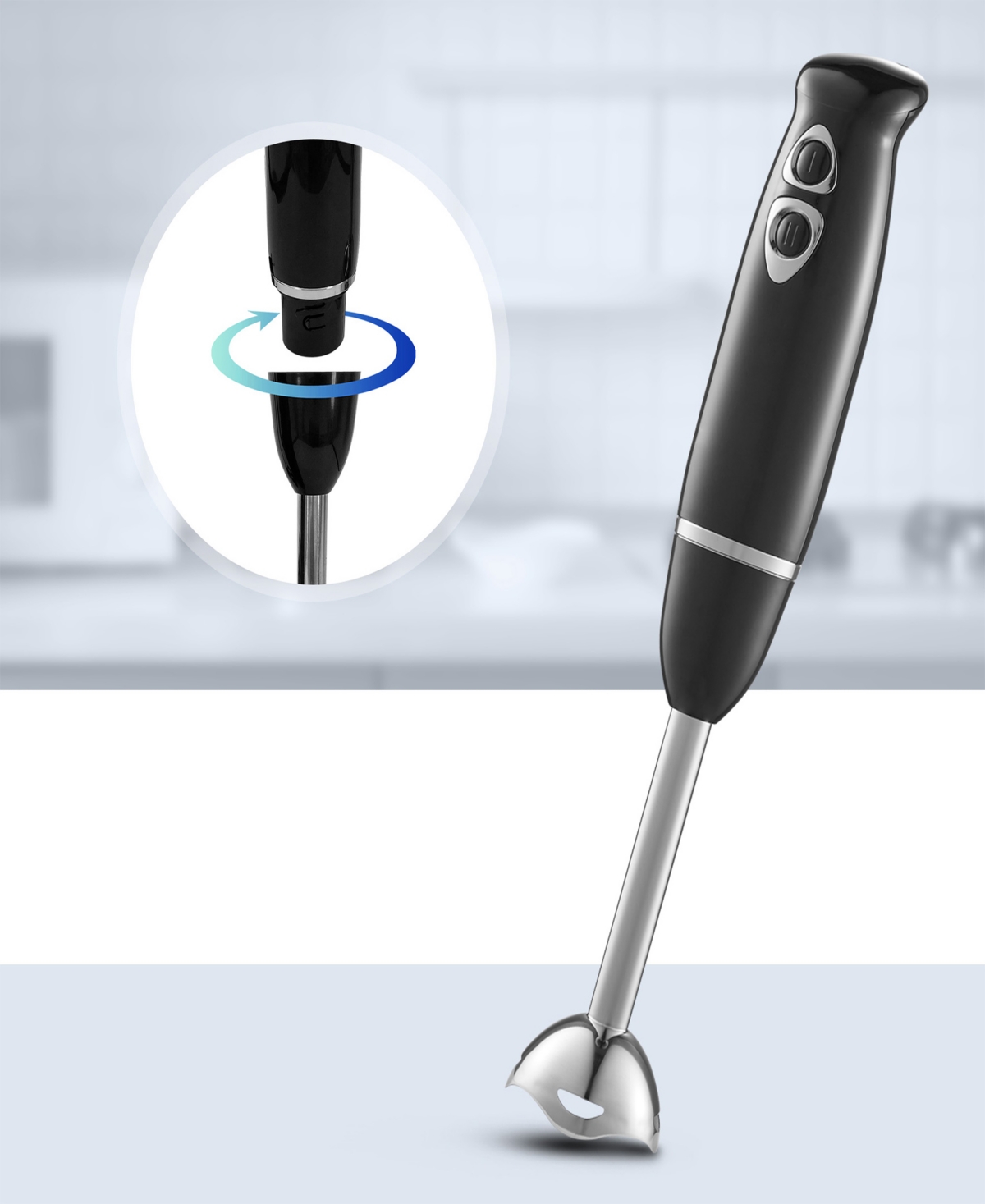Elite Cuisine 2-speed 500 Watts Hand Blender Ehb1515 In Black,stainless Steel