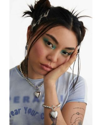 Steel Bracelet With Heart Charm 8.0&iquest;