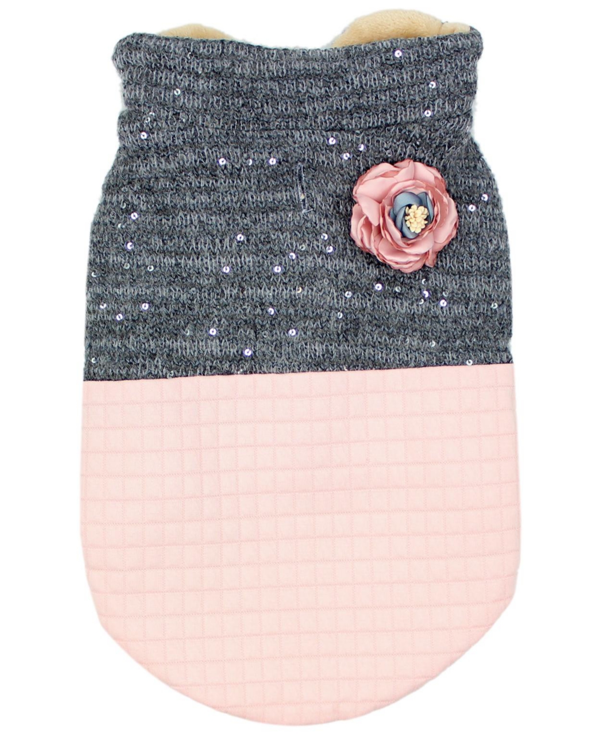 Fancy Flower Quilted Pink Dog Jacket