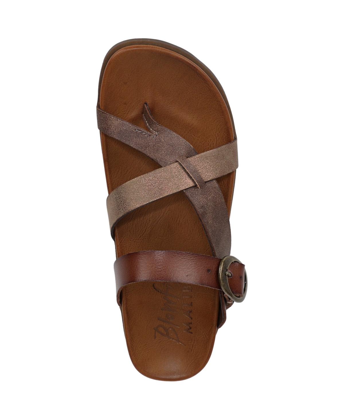 Shop Blowfish Malibu Women's Lilac Thong Slide Platform Sandals In Walnut Faux Leather