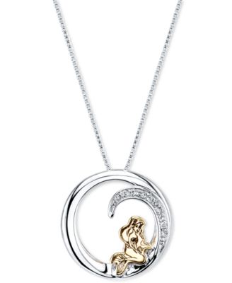 Disney - Ariel Crystal Pendant Necklace in Sterling Silver