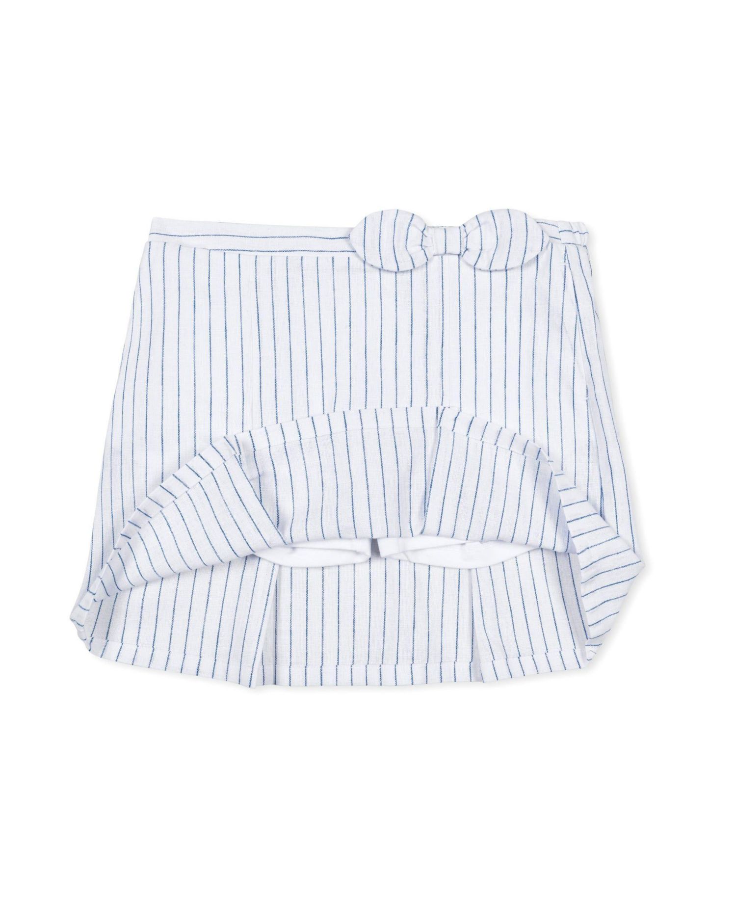 Toddler Girls Hope and Henry Linen Pull-On Pleated Bow Skort