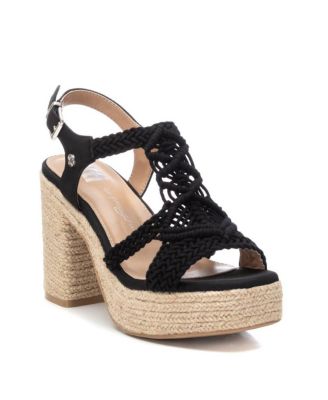 Women's Heeled Jute Platform Sandals By XTI