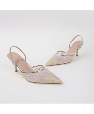 Cara Rhinestone Slingback Heels