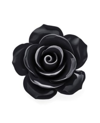 Romantic Floral Blooming 3D Carved Rose Brooche Pin in Pink Blue Black White Red