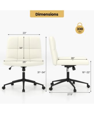 Stylish Rolling Office Chair Without Arms, Ideal for Small Home Workspaces