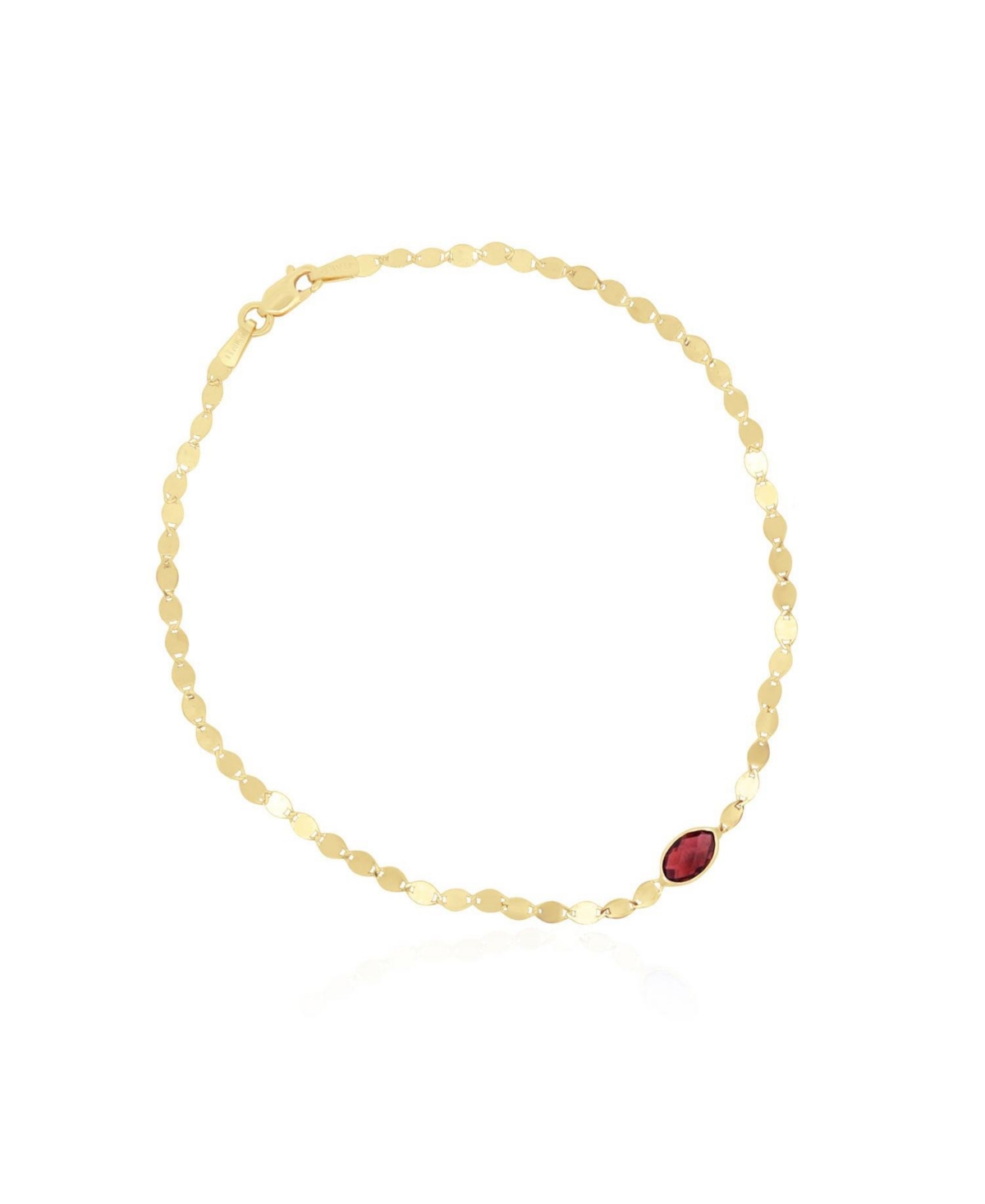 Garnet Disco Chain Bracelet 14K Gold - Garnet